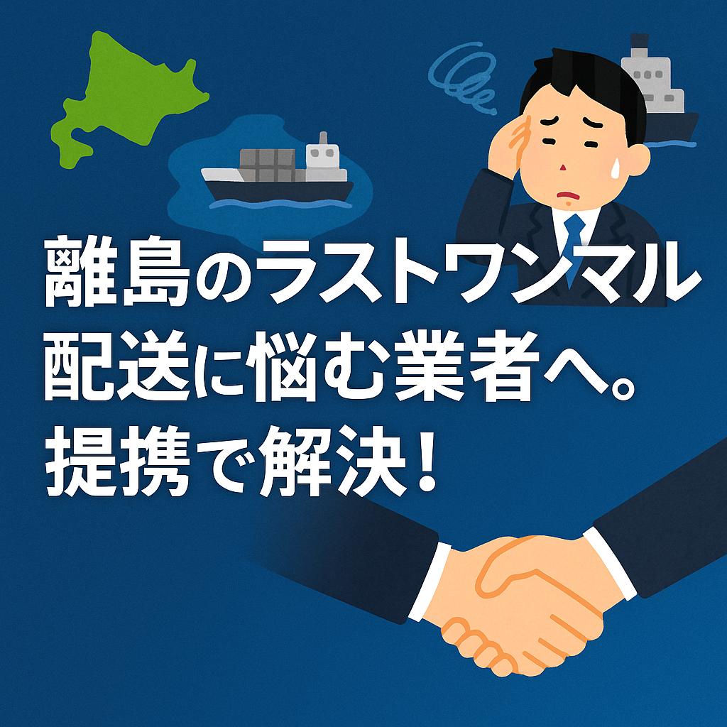 離島のラストワンマイル配送に悩む業者へ。提携で解決！