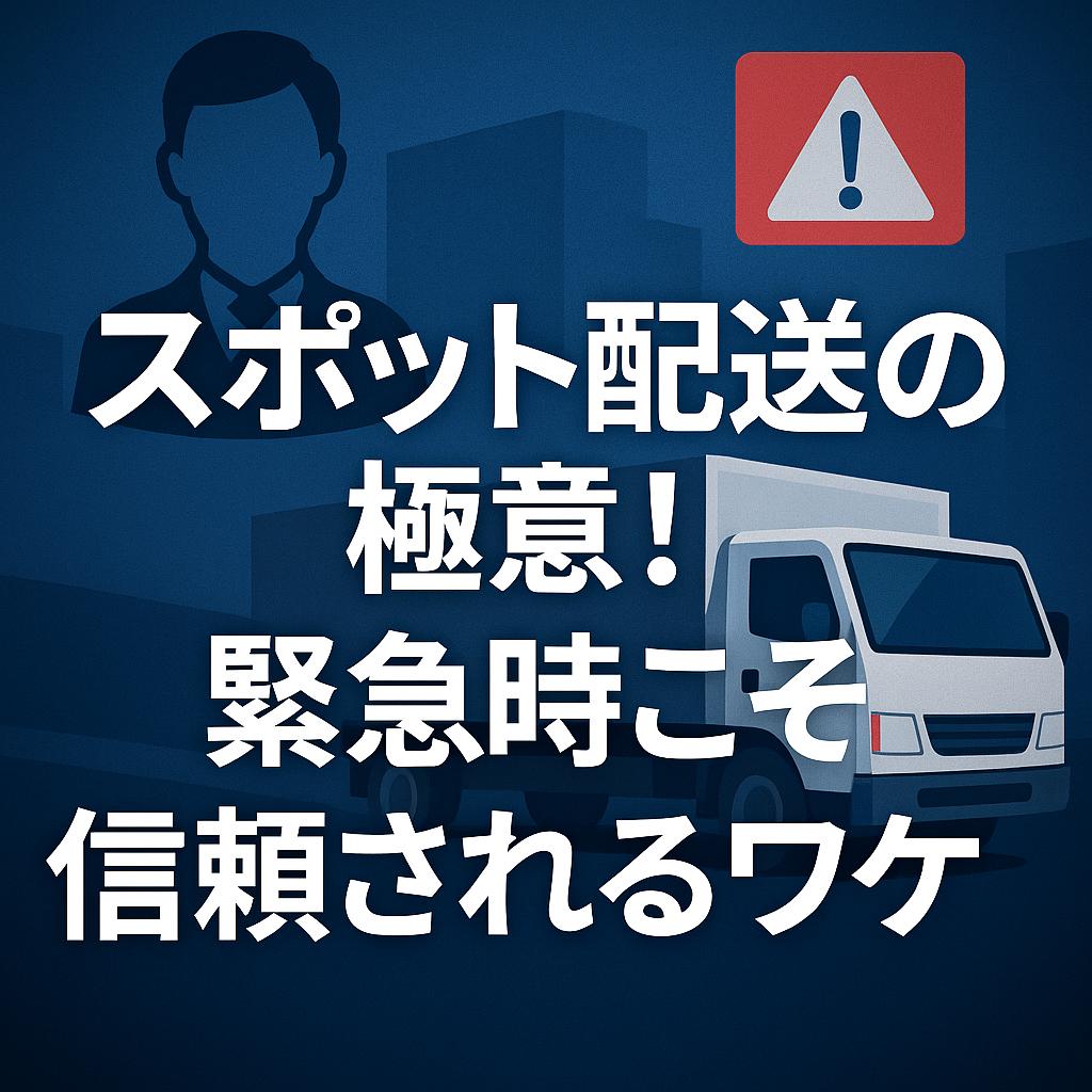 スポット配送の極意！緊急時こそ信頼されるワケ